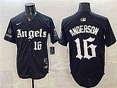 Men's Los Angeles Angels #16 Garret Anderson Black 'Gothic Halo Edition' Vapor Limited Stitched Jersey,baseball caps,new era cap wholesale,wholesale hats
