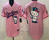 Men's Los Angeles Dodgers Pink Hello Kitty Big Logo 2025 World Series Champions Limited Jersey,baseball caps,new era cap wholesale,wholesale hats