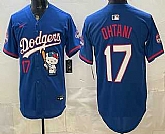 Men's Los Angeles Dodgers #17 Shohei Ohtani Blue Hello Kitty 2025 World Series Champions Limited Jersey,baseball caps,new era cap wholesale,wholesale hats