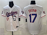 Men's Los Angeles Dodgers #17 Shohei Ohtani White Hello Kitty Night 2025 World Series Champions Patch Stitched Jersey,baseball caps,new era cap wholesale,wholesale hats