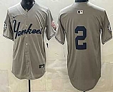 Men's New York Yankees #2 Derek Jeter Grey Without Name Limited Jersey,baseball caps,new era cap wholesale,wholesale hats