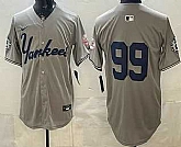 Men's New York Yankees #99 Aaron Judge Grey Without Name Limited Jersey,baseball caps,new era cap wholesale,wholesale hats
