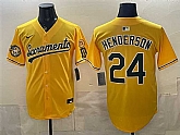 Men's Oakland Athletics #24 Rickey Henderson 2026 Yellow Alternate Sacramento Celebrating 125 Years Vapor Limited Stitched Jersey,baseball caps,new era cap wholesale,wholesale hats