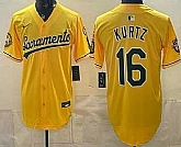 Men's Oakland Athletics #16 Nick Kurtz Yellow Limited Jersey,baseball caps,new era cap wholesale,wholesale hats