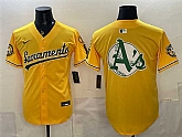 Men's Oakland Athletics Team Big Logo 2026 Yellow Alternate Sacramento Celebrating 125 Years Vapor Limited Stitched Jerseys,baseball caps,new era cap wholesale,wholesale hats
