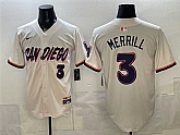 Men's San Diego Padres #3 Jackson Merrill Cream 2026 City Connect Stadium Stitched Jersey,baseball caps,new era cap wholesale,wholesale hats