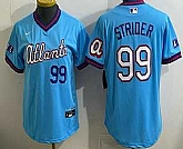 Women's Atlanta Braves #99 Spencer Strider Light Blue 2026 City Connect Stadium Jersey,baseball caps,new era cap wholesale,wholesale hats