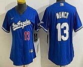Women's Los Angeles Dodgers #13 Max Muncy Blue Alternate Stadium Jersey,baseball caps,new era cap wholesale,wholesale hats