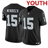 Youth Las Vegas Raiders #15 Fernando Mendoza Black F.U.S.E. Vapor Untouchable Limited Stitched Jersey,baseball caps,new era cap wholesale,wholesale hats