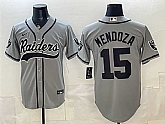 Men's Las Vegas Raiders #15 Fernando Mendoza Grey Cool Base Stitched Baseball Jersey,baseball caps,new era cap wholesale,wholesale hats