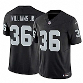 Men's Las Vegas Raiders #36 E.J. Williams Jr Black 2026 Draft F.U.S.E. Vapor Untouchable Limited Stitched Jersey,baseball caps,new era cap wholesale,wholesale hats