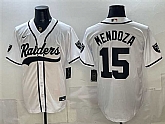 Men's Las Vegas Raiders #15 Fernando Mendoza White Cool Base Stitched Baseball Jersey,baseball caps,new era cap wholesale,wholesale hats