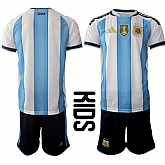 Youth Argentina Blank White Blue 2025-26 Home Soccer Jersey Suit,baseball caps,new era cap wholesale,wholesale hats