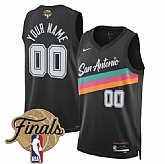 Men's San Antonio Spurs Active Player Custom Black 2026 Finals Patch City Edition Stitched Basketball Jersey,baseball caps,new era cap wholesale,wholesale hats