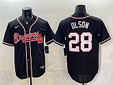 Men's Atlanta Braves #28 Matt Olson 2026 Fashion Replica Black Out Stitched Jersey,baseball caps,new era cap wholesale,wholesale hats