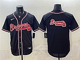 Men's Atlanta Braves Team Big Logo 2026 Fashion Replica Black Out Stitched Jersey Dzhi,baseball caps,new era cap wholesale,wholesale hats