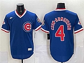 Men's Chicago Cubs #4 Pete Crow-Armstrong Royal 150th Anniversary Throwback Vapor Limited Stitched Jersey,baseball caps,new era cap wholesale,wholesale hats