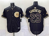Men's Chicago Cubs #23 Ryne Sandberg Black Gold 150th Anniversary Patch Stitched Jersey Dzhi,baseball caps,new era cap wholesale,wholesale hats