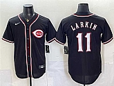 Men's Cincinnati Reds #11 Barry Larkin 2026 Fashion Replica Black Out Stitched Jersey,baseball caps,new era cap wholesale,wholesale hats