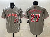 Men's Cincinnati Reds #27 Sal Stewart Grey Road Limited Stitched Jersey,baseball caps,new era cap wholesale,wholesale hats