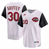 Men's Cincinnati Reds #30 Ken Griffey Jr. White Cooperstown Collection Limited Stitched Jersey Dzhi,baseball caps,new era cap wholesale,wholesale hats