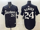 Men's Cleveland Guardians #24 Chase DeLauter Black Gothic Vapor Premier Limited Stitched Jersey Dzhi,baseball caps,new era cap wholesale,wholesale hats
