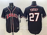 Men's Los Angeles Angels #27 Mike Trout 2026 Fashion Replica Black Out Stitched Jersey,baseball caps,new era cap wholesale,wholesale hats