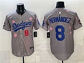 Men's Los Angeles Dodgers #8 Enrique Hernandez Grey 2025 Tokyo Series Limited Stitched Jersey,baseball caps,new era cap wholesale,wholesale hats