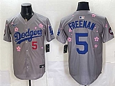 Men's Los Angeles Dodgers #5 Freddie Freeman Grey 2025 Tokyo Series Limited Stitched Jersey,baseball caps,new era cap wholesale,wholesale hats