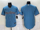 Men's Miami Marlins Blank Blue Cool Base Stitched Jersey,baseball caps,new era cap wholesale,wholesale hats