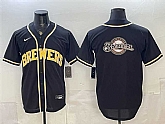 Men's Milwaukee Brewers Team Big Logo 2026 Fashion Replica Black Out Stitched Jersey Dzhi,baseball caps,new era cap wholesale,wholesale hats