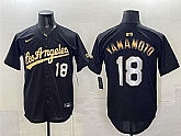 Men's Los Angeles Dodgers #18 Yoshinobu Yamamoto Black Gold Limited Stitched Jersey Dzhi,baseball caps,new era cap wholesale,wholesale hats