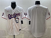 Men's Los Angeles Dodgers Blank White Hello Kitty Night 2025 World Series Champions Patch Stitched Jersey Dzhi,baseball caps,new era cap wholesale,wholesale hats