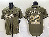 Men's Los Angeles Dodgers #22 Clayton Kershaw Olive 2026 Armed Forces Day Stitched Jersey Dzhi,baseball caps,new era cap wholesale,wholesale hats