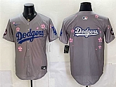 Men's Los Angeles Dodgers Team Big Logo Grey 2025 Tokyo Series Limited Stitched Jersey Dzhi,baseball caps,new era cap wholesale,wholesale hats