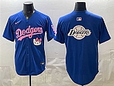Men's Los Angeles Dodgers Team Big Logo Royal Hello Kitty Night Stitched Jersey Dzhi,baseball caps,new era cap wholesale,wholesale hats