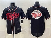 Men's Minnesota Twins Team Big Logo 2026 Fashion Replica Black Out Stitched Jersey Dzhi,baseball caps,new era cap wholesale,wholesale hats
