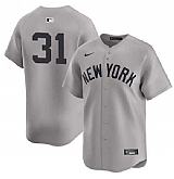 Men's New York Yankees #31 Cam Schlittler Gray 2026 Road Limited Stitched Jersey Dzhi,baseball caps,new era cap wholesale,wholesale hats