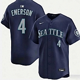 Men's Seattle Mariners #4 Colt Emerson Navy Cool Base Stitched Jersey Dzhi,baseball caps,new era cap wholesale,wholesale hats