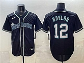 Men's Seattle Mariners #12 Josh Naylor 2026 Fashion Replica Black Out Stitched Jersey,baseball caps,new era cap wholesale,wholesale hats