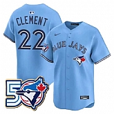 Men's Toronto Blue Jays 22 Ernie Clement 50th Anniversary Alternate Limited Jersey Dzhi,baseball caps,new era cap wholesale,wholesale hats