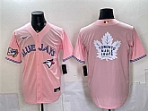 Men's Toronto Blue Jays & Leafs With White Leafs Logo Pink 50 Seasons Patch Stitched Jersey Dzhi,baseball caps,new era cap wholesale,wholesale hats