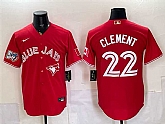 Men's Toronto Blue Jays #22 Ernie Clement Red 50 Seasons Patch Stitched Jersey,baseball caps,new era cap wholesale,wholesale hats