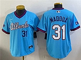 Women's Atlanta Braves #31 Greg Maddux Powder Blue 2026 City Connect Stadium Stitched Jersey,baseball caps,new era cap wholesale,wholesale hats