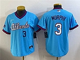 Women's Atlanta Braves #3 Dale Murphy Powder Blue 2026 City Connect Stadium Stitched Jersey,baseball caps,new era cap wholesale,wholesale hats