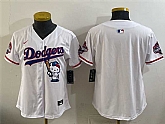Women's Los Angeles Dodgers Blank White Hello Kitty Night 2025 World Series Champions Patch Stitched Jersey Dzhi,baseball caps,new era cap wholesale,wholesale hats