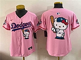 Women's Los Angeles Dodgers Team Big Logo Pink Hello Kitty Night 2025 World Series Champions Patch Stitched Jersey Dzhi,baseball caps,new era cap wholesale,wholesale hats