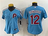 Women's Philadelphia Phillies #12 Kyle Schwarber Blue Stitched Jersey,baseball caps,new era cap wholesale,wholesale hats