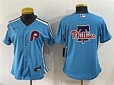 Women's Philadelphia Phillies Team Big Logo Blue Stitched Jersey Dzhi,baseball caps,new era cap wholesale,wholesale hats