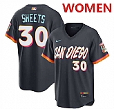 Women's San Diego Padres #30 Gavin Sheets Obsidian 2026 City Connect Stadium Stitched Jersey Dzhi,baseball caps,new era cap wholesale,wholesale hats